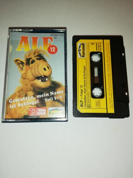 Alf Folge 12 Gestatten mein Name ist Schlegel Teil 1+2 Schwarz mit Gelben Aufkleber 835 864-4 Karussell(Innencover beschrieben)